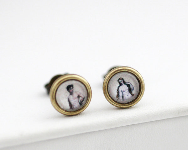 Art History Major - Vintage Style Stud Earrings