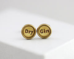 Gin Drinking Woman - Complete Gift Set For Gin Lover - Greeting Card and Earrings