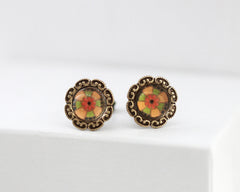 Flower Power - Vintage Style Stud Earrings