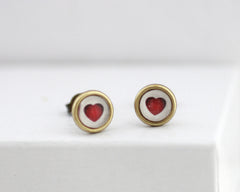 Queen Of Hearts - Vintage Style Stud Earrings