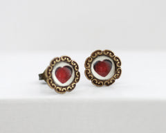 Queen Of Hearts - Vintage Style Stud Earrings