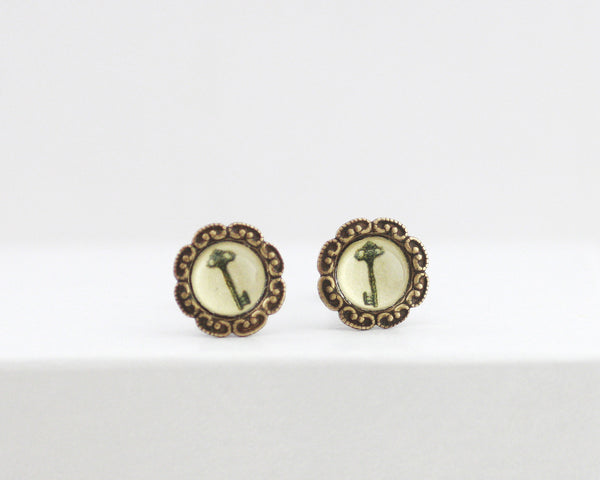 Skeleton Keys - Vintage Style Stud Earrings