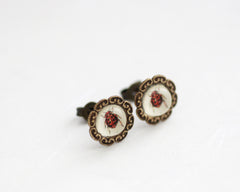 Little Ladybugs - Vintage Style Stud Earrings