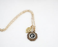 Personalized Vintage Letter Charm - Vintage Style Charm Necklace