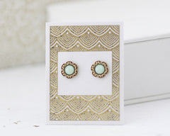 Mint - Vintage Style Small Stud Earrings with Gold Filled Posts