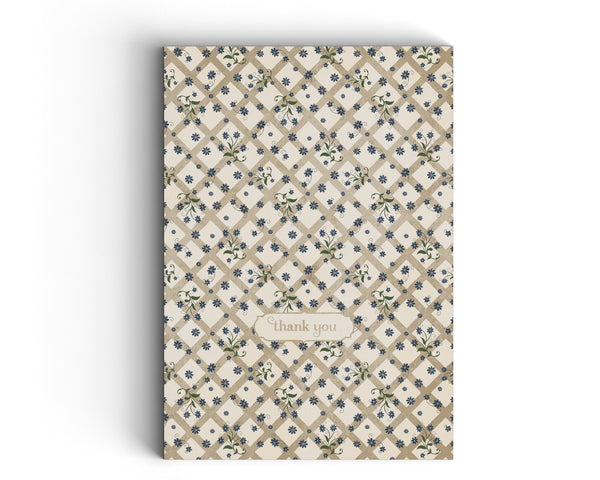 Cornflower Blue Thank You - Illustrated Greeting Card